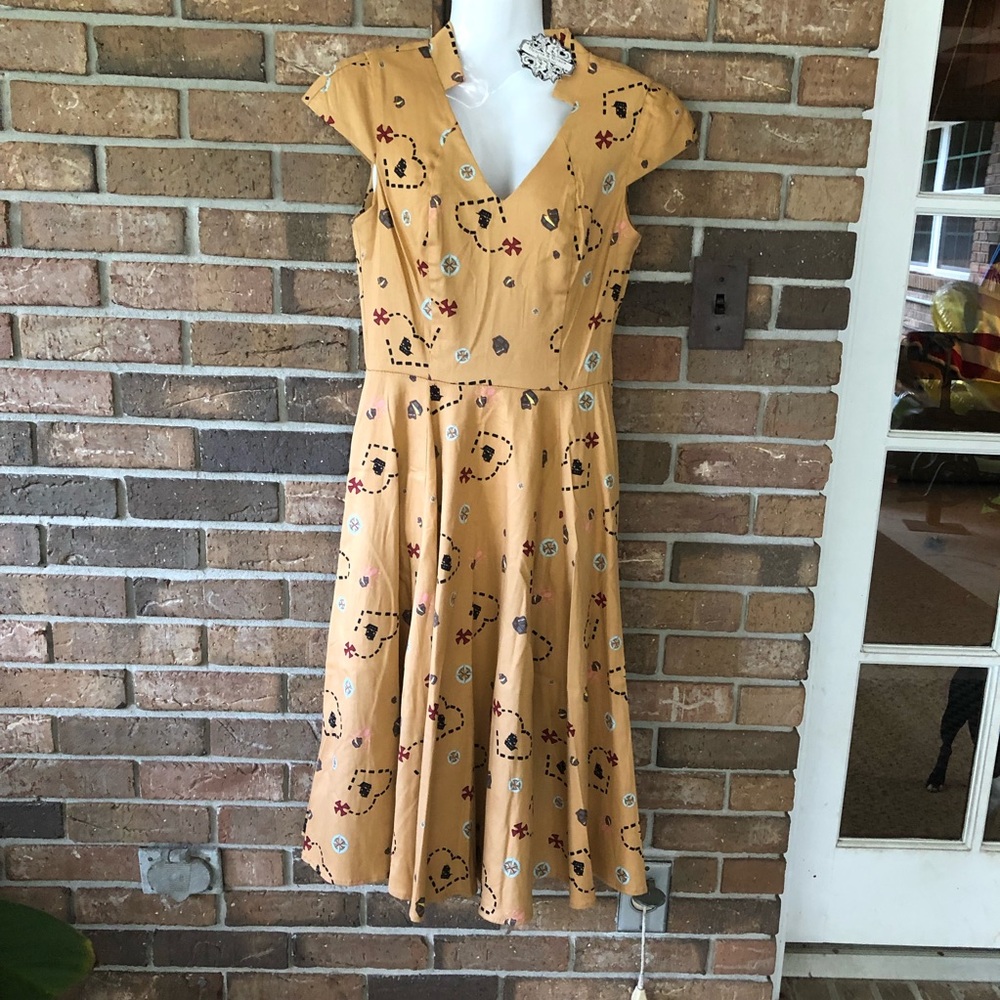 Hearts & Roses Pirate Rockabilly Dress SZ 4